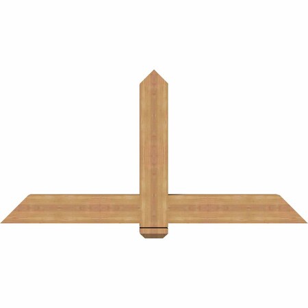 Ekena Millwork Eugene Smooth Timber Gable Bracket, Western Red Cedar, 60"W x 30"H x 5 1/2"D x 5 1/2"F, 12/12 Pitch GBW060X30X0606EUG00SWR